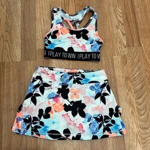 Ideology Floral Tennis Top and Skirt Set Sz S (6)